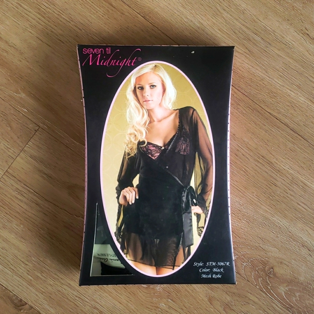 Sexy Mesh Black Robe